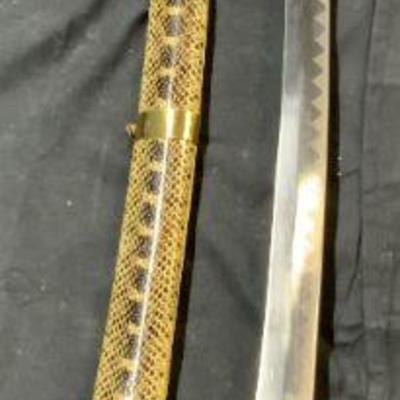 759: Vintage Japanese Katana Sword & Sheath 3ft
