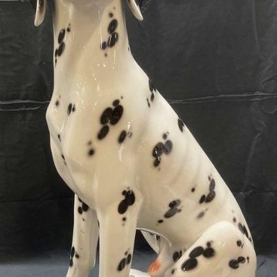 152: XL Ceramic Dalmatian Dog Statue 2.5 Ft Tall Italy
