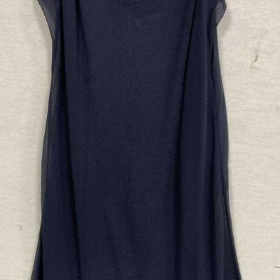 791: CHANEL Navy Blue Sheer Slip Dress
