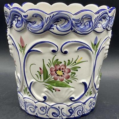 501: RCCL Hand Painted Ceramic Planter, Portugal
