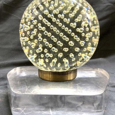 721: Bubble Glass Sphere & Lucite Base
