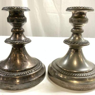 578: ENGLISH SILVER MFG CORP Pr Silv Pl Candlesticks
