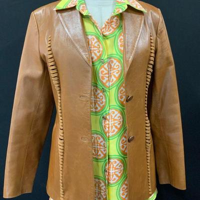 186: 2 Parris Italian Leather Jacket, Silk Blouse
