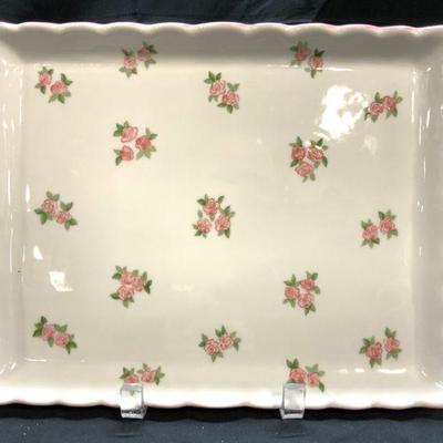 601: ANDREA BY SADEK Floral Porc Serv Dish W Handles
