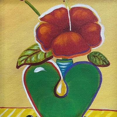 538: Sgn Palyn Beaulieu Emerald Hearts & Flowers Giclee
