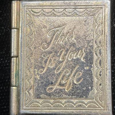 566: Vintage Gold Plated Your Life Book Locket
