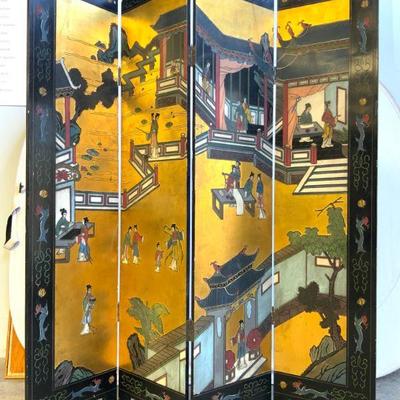 7: Vintage Asian Folding Room Divider
