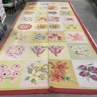176: STARK Over Size Floral Needlepoint Rug
