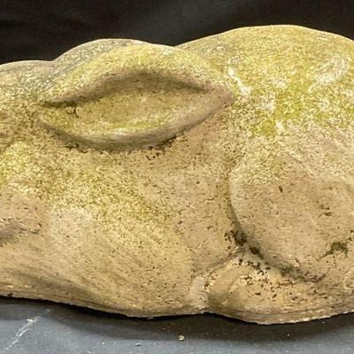 330: Signed Concrete Bunny Rabbit Garden Statue
