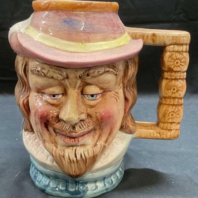 382: XL Vintage Ceramic Toby Character Jug 9in T
