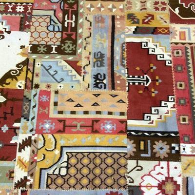 786: Vintage Patchwork Kilim Ovr Sz Wool Area Rug
