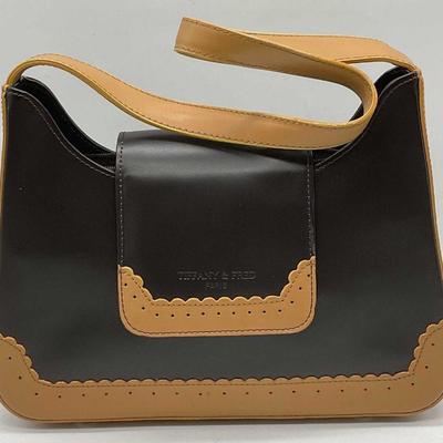 283: Tiffany & Fred Paris Brown Leather Handbag, France
