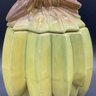 509: MCCOY Vintage Ceramic Banana Bunch Jar, Lidded
