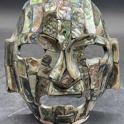 430: Abalone Shell Figural Face Mask
