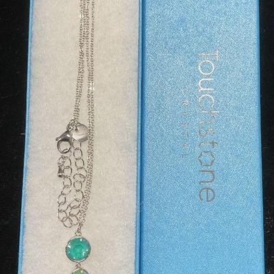 507: Swarovski Touchstone Blue Crystal Pendant Necklace

