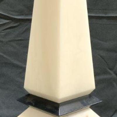 68: WSH Hand Carved Alabaster Obelisk 15.5in
