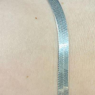 618: HAI Sterling Silver Snake Chain Bracelet, Italy
