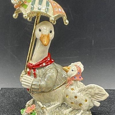 640: KEREN KOPAL Enamel Geese Trinket Box, Bx

