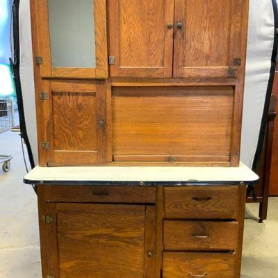 124: Antique Wooden Refrigerator Icebox
