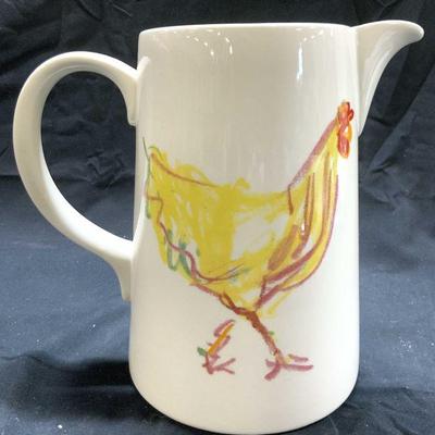 418: TIFFANY & CO Porcelain Rooster Pitcher England

