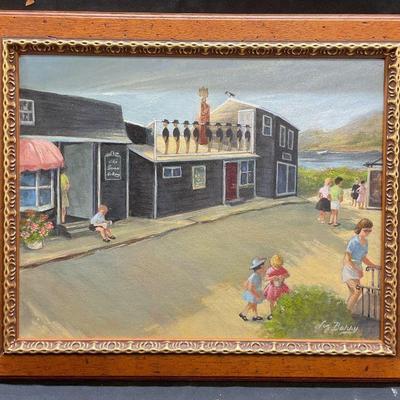 258: Framed Signed Barry Street Scene Oil Painting
