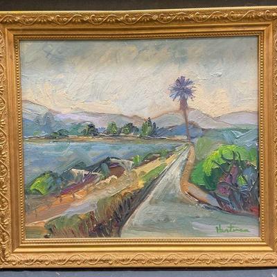 487: Signed James Hartman Coyote Point Oil Painting
