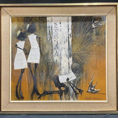 107: Richard Bogusz Children & Waterfall Oil Painting
