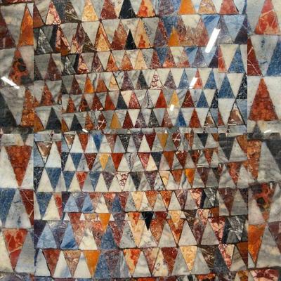 268: XL Framed Abstract Marble Tile Lithograph 3+Ft
