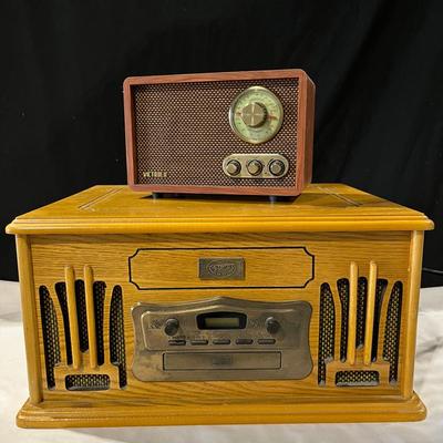 Spirit of St. Louis Deco All in 1 Record Turntable/CD Player/Cassette Tape & Victrola Radio 