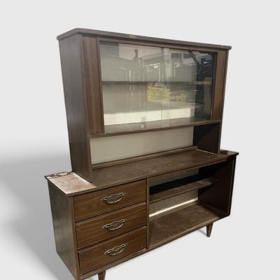 Vintage MCM Made In Canada Two Tier Cupboard 