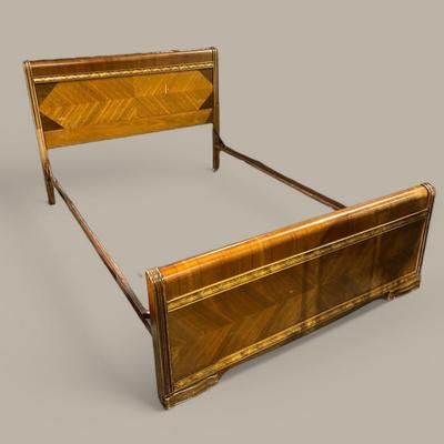 Vintage 30s/40s Art Deco “Waterfall” Sleigh Bed 