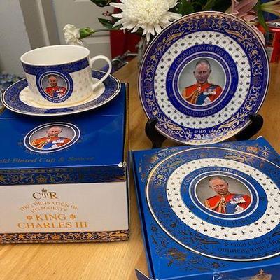 King Charles coronation cups/saucers/plates