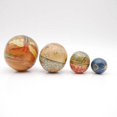 Set of 4 Authentic Models Hand-Painted Nesting Balls