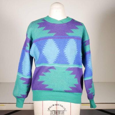 Vintage EIR Men’s XS Wool Sweater in Geometric Pattern