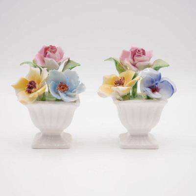 Raybur Staffordshire Bone China Floral Bouquet Vases