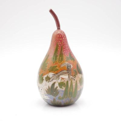 Handpainted Vintage Mexican Pear Decoration