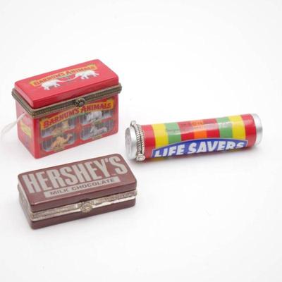 Set of 3 Porcelain Candy & Cookies Trinket Boxes