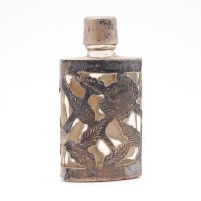 Vintage Taxco 925 Sterling Silver & Glass Perfume Bottle