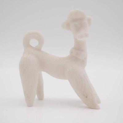 White Ceramic Poodle Dog Figurine