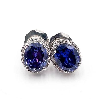 925 Sterling Silver and Tanzanite Earrings