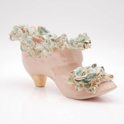 Handmade Gilded Ceramic High Heel Figurine