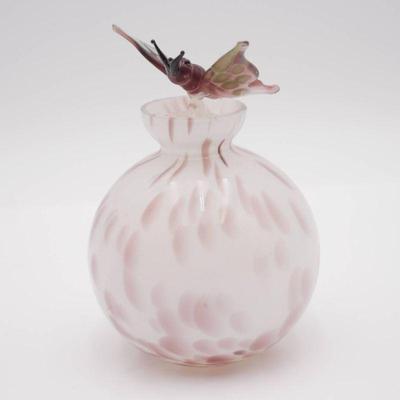 Vintage Decorative Butterfly Art Glass Perfume Bottle