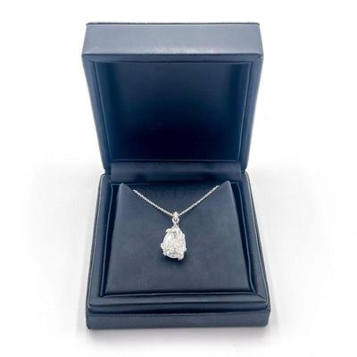 Necklace with Clear Stone & Floral Overlay Pendant
