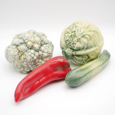 Set of 4 Vintage Ceramic Vegetable Decorations