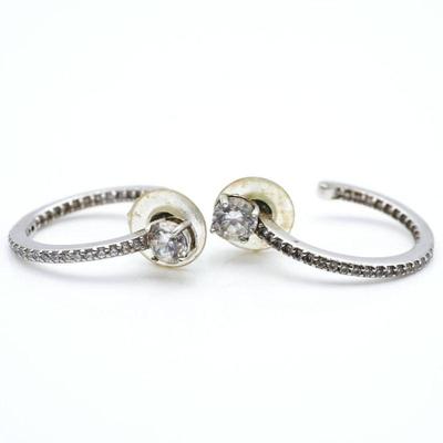 Pair of Cubic Zirconia & 925 Sterling Silver Earrings