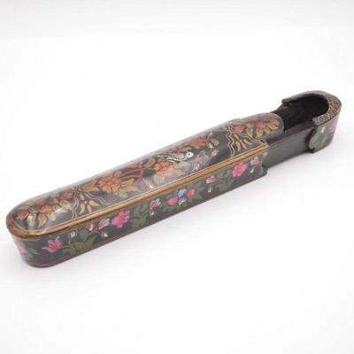 Antique Persian Lacquer Floral Pen Box