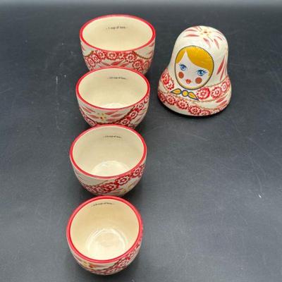 Set of Nesting Matryoshka-Themed Measuring Cups