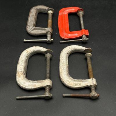 Set of Four Metal C-Clamps