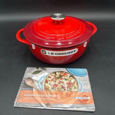Le Creuset Red Cast Iron Dutch Oven With Recipe Book