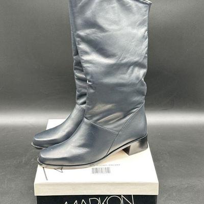 Black Leather Markon Women’s Boots, Size 8